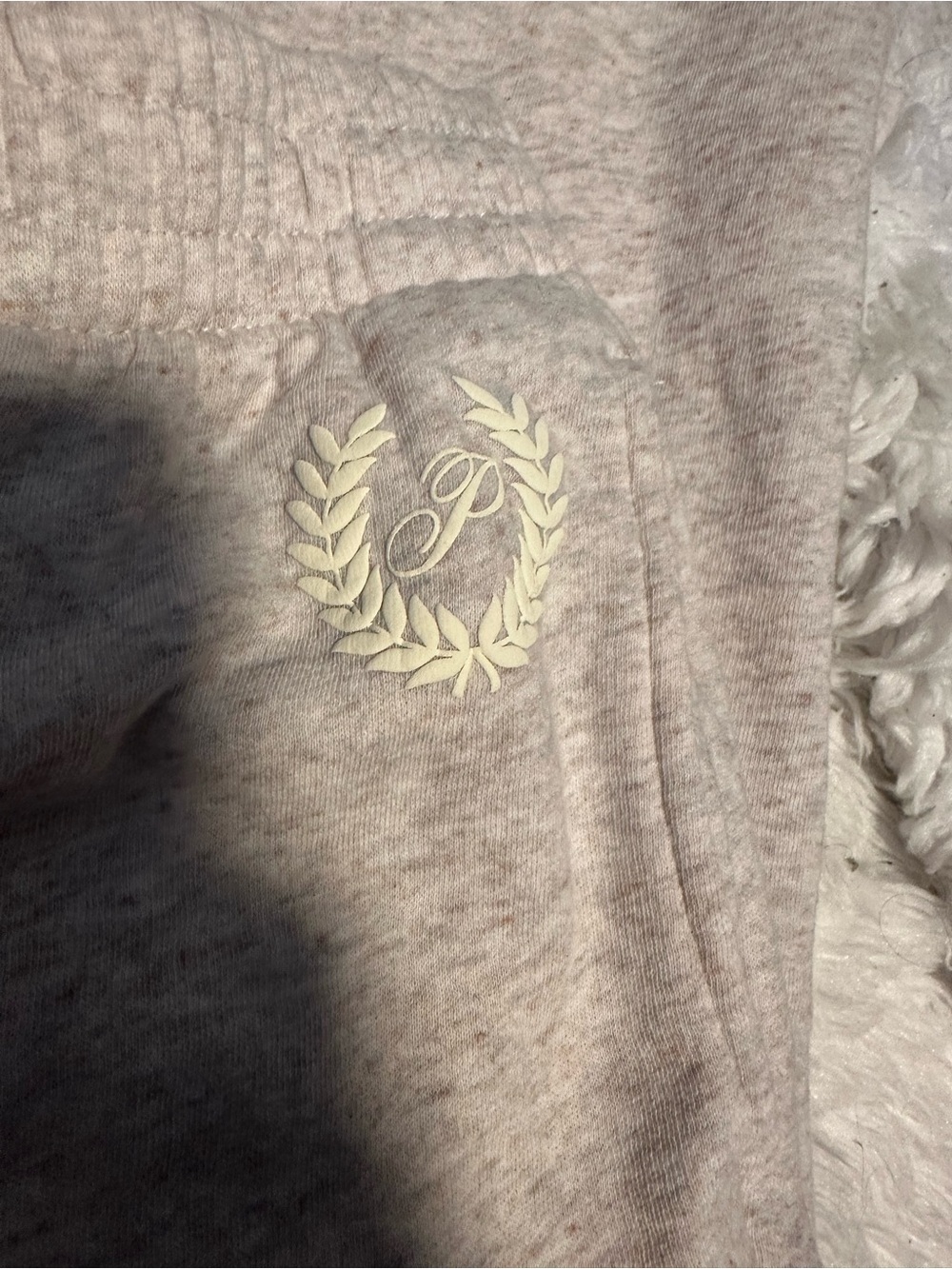 PINK Victoria's Secret Wide Leg Sweatpants in Light Heather Cream - Picture 2 of 5